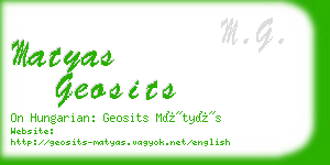 matyas geosits business card